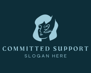 Woman Head Support logo design