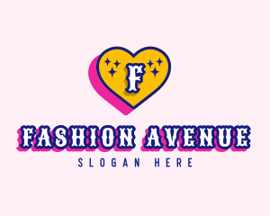 Heart Love Fashion logo design