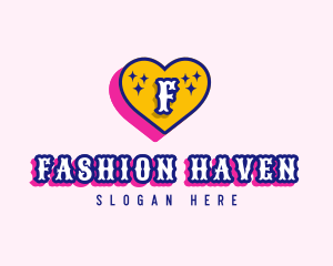 Heart Love Fashion logo design