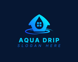 Aqua House Droplet logo design