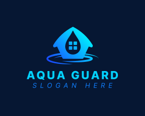 Aqua House Droplet logo design