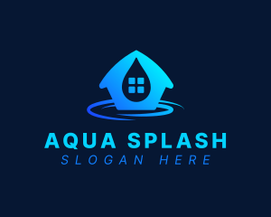 Aqua House Droplet logo design