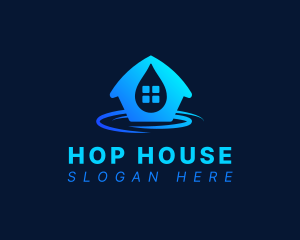 Aqua House Droplet logo design