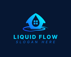 Aqua House Droplet logo design