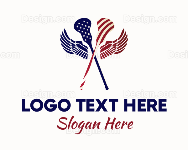 American Flag Lacrosse Logo