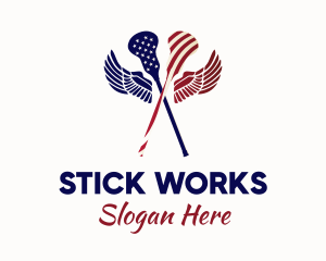 American Flag Lacrosse logo design