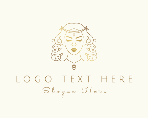 Headpiece - Nature Leaf Goddess logo design