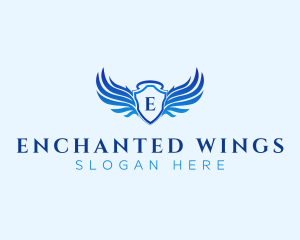 Wing Shield Angel logo design