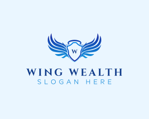 Wing Shield Angel logo design