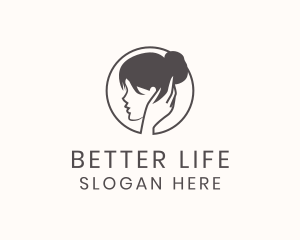 Woman Head Massage logo design