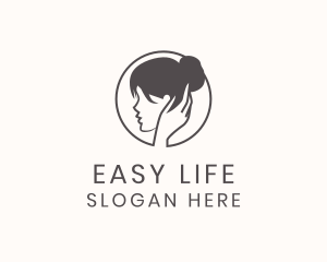 Woman Head Massage logo design