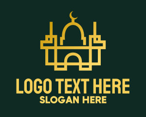 Geometric Golden Mosque logo