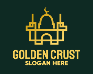 Geometric Golden Mosque logo design