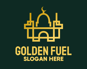 Geometric Golden Mosque logo design