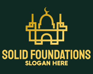 Geometric Golden Mosque logo