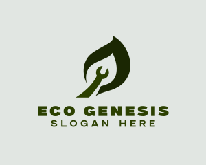 Eco Wrench Mechanic logo design