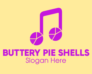 Musical Note Pie Chart logo design