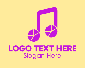 Melody - Musical Note Pie Chart logo design