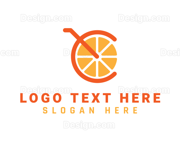 Orange Juice Letter C Logo