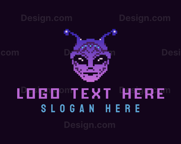 Pixel Retro Alien Logo