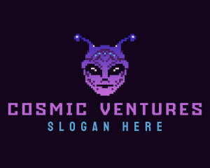 Pixel Retro Alien  logo