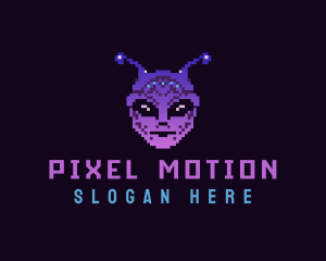 Pixel Retro Alien  logo design