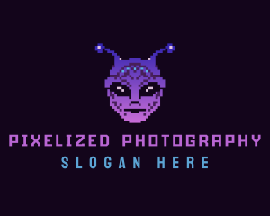 Pixel Retro Alien  logo design