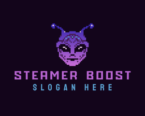 Pixel Retro Alien  logo design