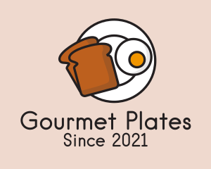 Egg Toast Breakfast Plate logo design