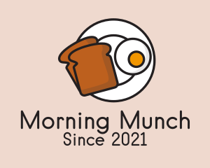 Egg Toast Breakfast Plate logo design