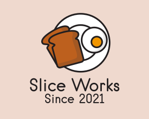 Egg Toast Breakfast Plate logo design