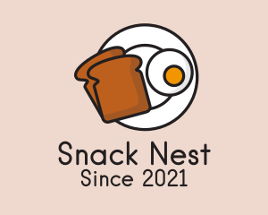 Egg Toast Breakfast Plate logo design