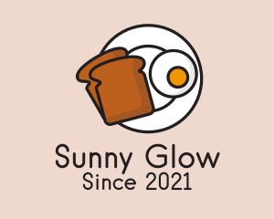 Egg Toast Breakfast Plate logo design