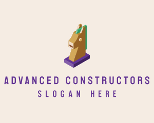 Isometric Horse Head logo design