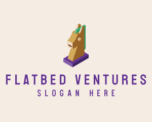 Isometric Horse Head logo design