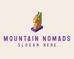 Isometric Horse Head logo design