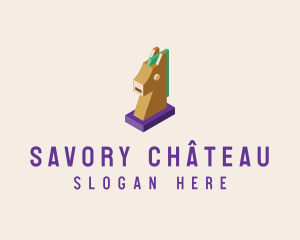 Isometric Horse Head logo design