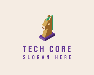 Isometric Horse Head logo design