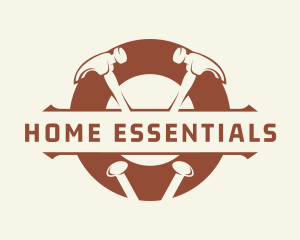 Home Improvement Carpentry Hammer logo design