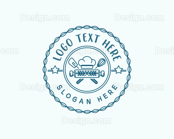 Bakery Rolling Pin Whisk Logo