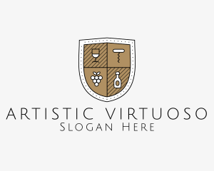 Wine Business Shield logo design