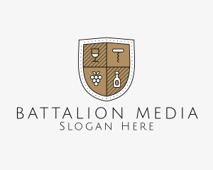 Wine Business Shield logo design