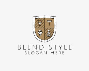 Wine Business Shield logo design