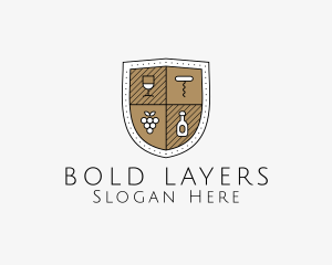 Wine Business Shield logo design