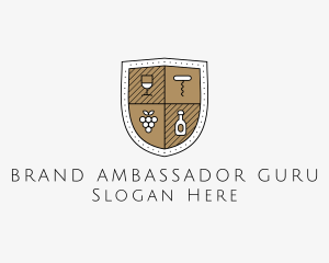 Wine Business Shield logo design