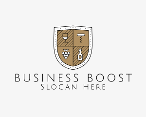 Wine Business Shield logo design