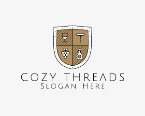 Wine Business Shield logo design