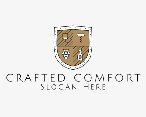 Wine Business Shield logo design