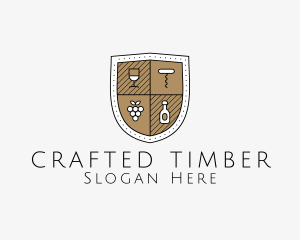 Wine Business Shield logo design