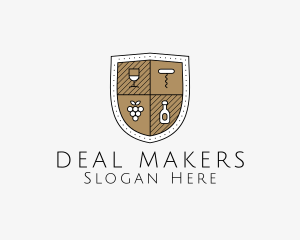 Wine Business Shield logo design